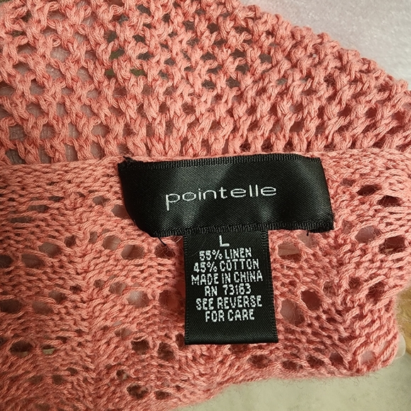 Women's Size Large Ruffled Crocheted Cardigan - Picture 5 of 5